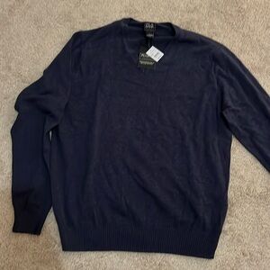 Jos A Bank v neck sweater, navy, NWT